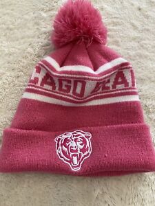 Chicago Bears Pink Winter Hat Beanie Women Girls Unisex  Headwear Toboggan