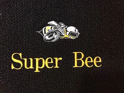 Super bee Charger Floor Mats Carpet 4pc Dodge 80/20 Loop 1968-72 Black Yellow - Image 1 of 4