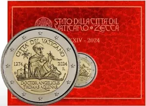 VATIKAN - 2€ Gedenkmünze 2024 " Thomas von Aquino " BU Blister - Bild 1 von 2