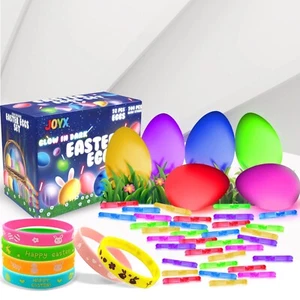 222 Pcs Glowing Easter Eggs w/ 144 Sticks for Egg Hunts, Party Favors & More - Picture 1 of 5