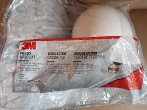 3M White Pin-Lock Hard Hat Adjustable Not Vented Lightweight Type 1 Class G & E - Picture 1 of 9