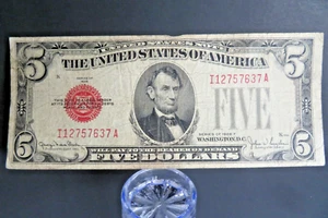 1928 Five Dollar United States NOTE Red Seal Circulated RARE I 12757637 A 1928F - Picture 1 of 8
