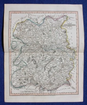 Original antique map SHROPSHIRE, John Cary, 1809 - Image 1 of 3