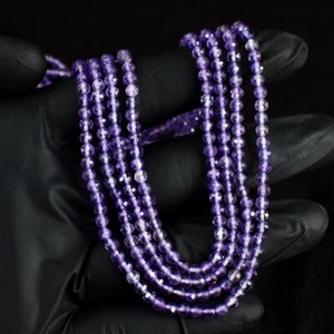 4 Strand 180.00 Cts Faceted Amethyst Stunning Beaded Necklace Jewelry VK 45 E684 - Picture 1 of 3