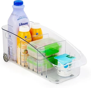 Rollout Fridge Drawer 6", Bpa-Free Clear Rolling Refrigerator Organizer Bin with - Picture 1 of 12