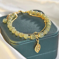 Hetian Jade Gold Leaf Bracelet Natural Double Layer Adjustable Classic Bracelet