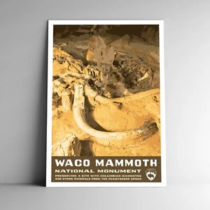 Póster/postal de viaje del Monumento Nacional Waco Mammoth Texas EE. UU. varios tamaños - Imagen 1 de 4
