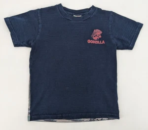 Godzilla Ukiyoe Wave Toho Short Sleeve T Shirt Blue Kids Size 130 (US 8) - Picture 1 of 11