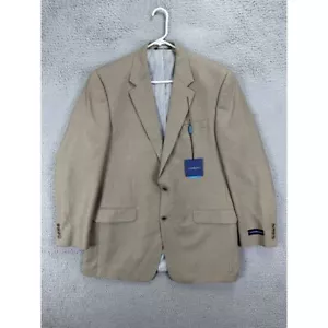 Croft Barrow Blazer Adult 42 Long Tan 2 Button Classic Tuxedo Jacket Mens NEW - Picture 1 of 12