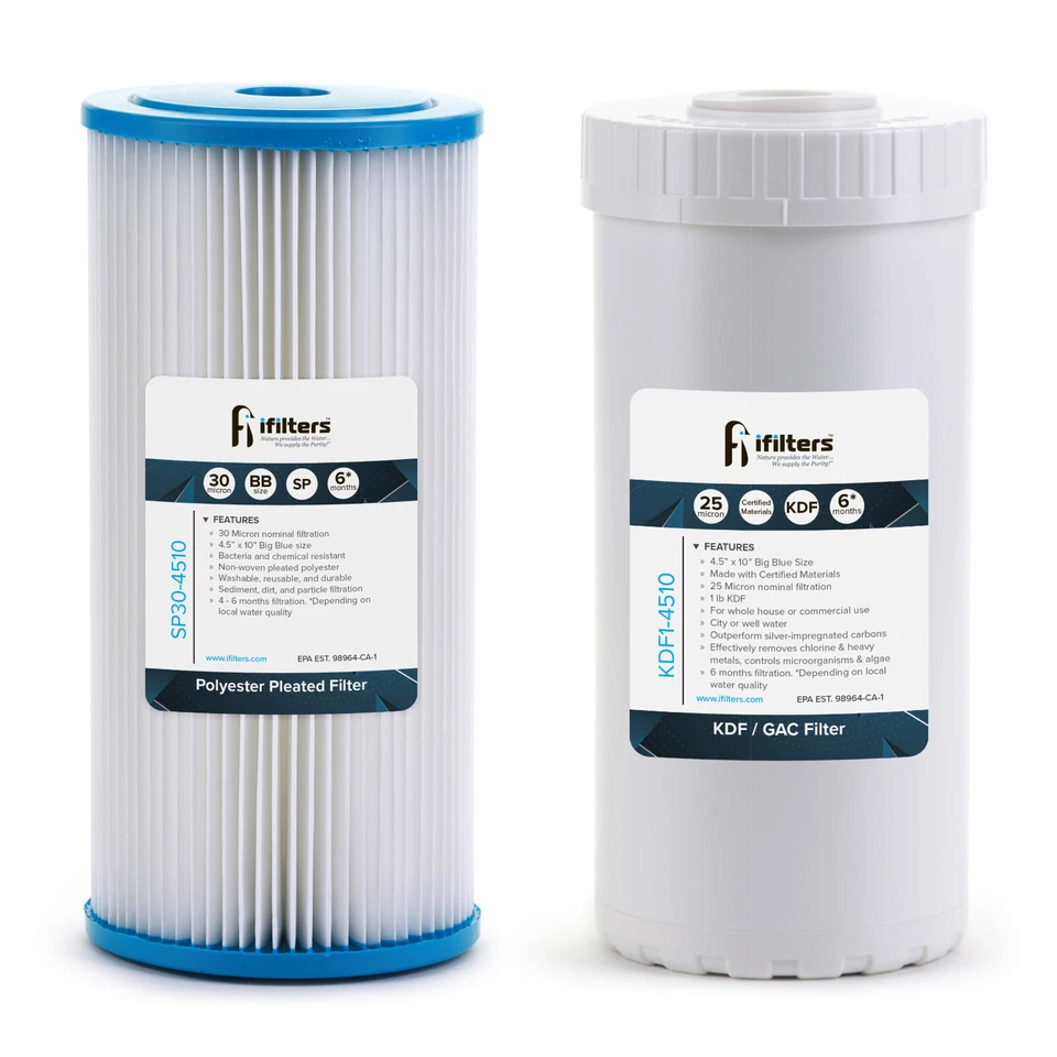 iFilters 10-Inch Whole House Sediment and GAC/KDF Replacement Filter for Dual Wh - Image 1 of 1