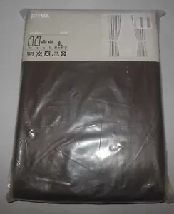 New IKEA Ritva Curtains 2 Panels 100% Cotton 57" x 98" Brown - Picture 1 of 2