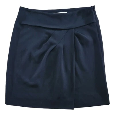 Falda Corta Diane Von Furstenberg DVF Talla 6 Negra Plisada Crepé Cremallera Lateral Moderna Foto 1 de 4