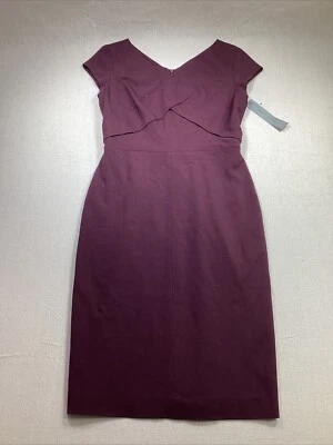 CLASSIQUES  ENTIER DRESS WOMEN'S  SIZE 6 PLUM  VISCOSE BLEND CAP SLEEVE SHEATH - Image 1 of 4