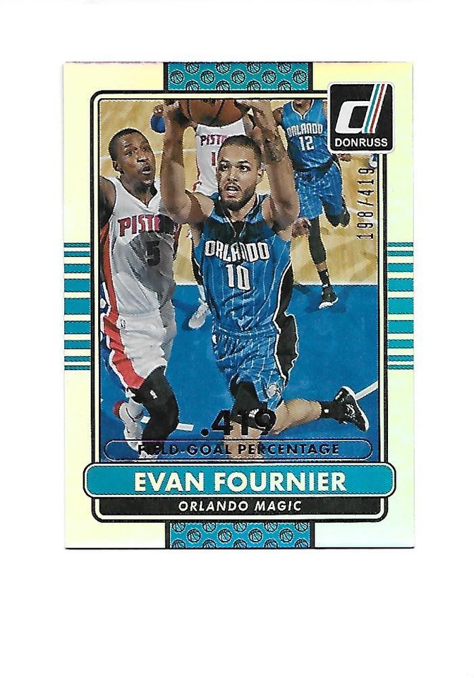 2014-15  DONRUSS Stat Line Season #188  EVAN FOURNIER (Magic) #198/419 - Image 1 of 1