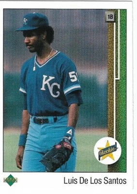 1989 Upper Deck #12 Luis De Los Santos RC Kansas City Royals - Image 1 of 2