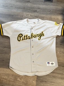 96” Pittsburgh Pirates Russell Athletic Diamond Collection Away Jersey Vtg 48 XL - Picture 1 of 7
