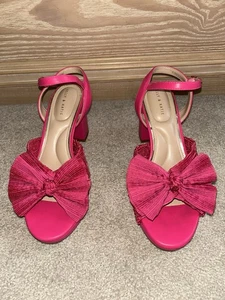 Kelly & Katie Hot Pink Bow Block Heels Size 8.5 New Without Box - Picture 1 of 6