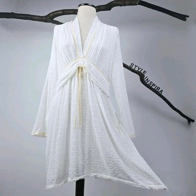 ZARA 🤍 KLEID MINIKLEID LIMITED EDITION BOHO LOCHSTICKEREI VISKOSE WEISS M - Bild 1 von 4