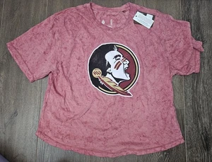 Neu mit Etikett FSU Florida State Seminolen kurz geschnittenes T-Shirt • drei quadratisch • Damengröße XL - Bild 1 von 5