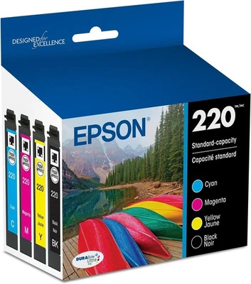 EPSON 220 DURABrite Ultra Ink Standard Black & Color Cartridge Combo EXP 05/2028 - Image 1 of 4
