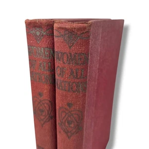 Women of All Nations Hardcover Art Nouveau Antique Illustrated 2 Book Set Red - Picture 1 of 10