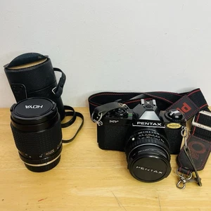 Pentax MV 35mm SLR Film Camera With 50mm f/2 Lens & Hoya 135mm - Picture 1 of 12