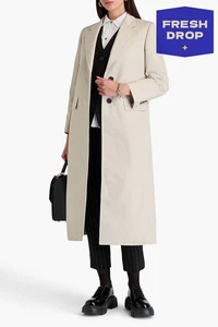 RRP€2655 THOM BROWNE Wide Lapel Overcoat IT42 US6 UK10 M Waterproof Lined - Picture 1 of 7