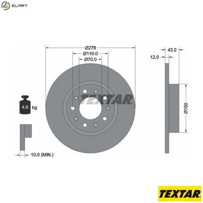 2x BRAKE DISC 92221003 FOR ALFA ROMEO 159/Sportwagon GIULIETTA/Hatchback/Van - Image 1 of 4