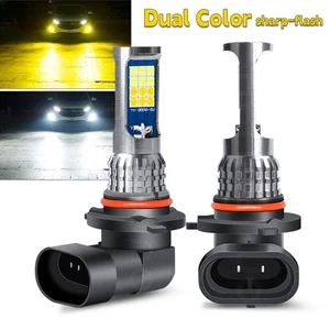 2pcs Dual Color Yellow White H10 HB3 9005 LED Fog Light Bulb Switchback For Ford - Picture 1 of 11