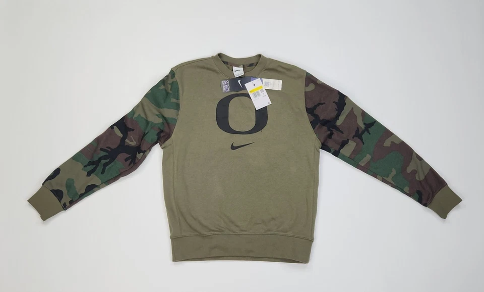 Nike Oregon Ducks Olive Green Camo Sweatshirt Mens Small