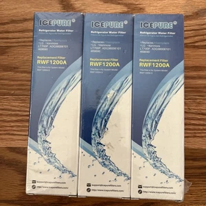 Ice Pure Refrigerator Water Filter RWF1200A Pack of 3 - Picture 1 of 2