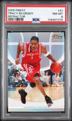 Topps Finest Tracy McGrady 2005 refractor #/349 *calificado PSA ¡Casi nuevo-como nuevo 8! Foto 1 de 2