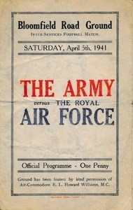 BLACKPOOL - The Army v RAF (Inter Services Match @ Bloomfield Road) 1940/1941 - Bild 1 von 1