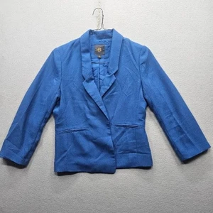 Blazer chaqueta ajustada OB para mujer talla mediana azul manga larga - Imagen 1 de 10
