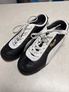 Scarpe sneakers vintage PUMA uomo Roma 68 nero bianco pelle us 9 350100 07 - Foto 1 di 10