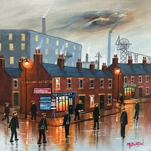 MAL.BURTON ORIGINAL OIL PAINTING EARLY START NORTHERN ART DIRECT FROM ARTIST. - Picture 1 of 2