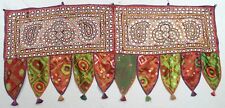 Rabari Tribal Ethnic Mirror Embroidery Tapestry Decor Door Valance Indian Toran