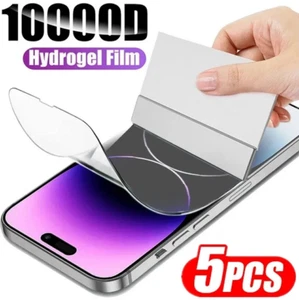 5PCS Protecteur De Pantalla Película Hidrogel pour iPhone 12 13 14 15 16 Pro Max - Photo 1 sur 6