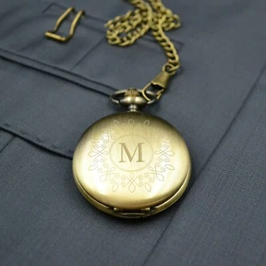 Taschenuhr mit Gravur Farbe Altgold Taschenuhr AURUM - Bild 1 von 11