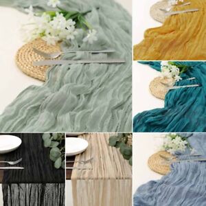 90x300cm Cheesecloth Table Runner Sage Cheesecloth Table Setting Wedding Decor