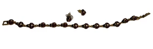 JOAN RIVERS 7.5" Oro Rojo Esmalte Ladybug Pulsera y Poste Pendientes Conjunto - Imagen 1 de 1