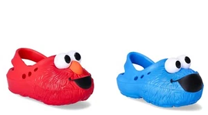 Sesame Street Shoes Elmo and Cookie Monster Clogs Size 2 3 4 5 or 6 Baby Infant - Picture 1 of 11