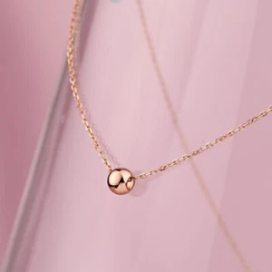 Collana oro sfera ciondolo 5 mm catena 45 cm oro rosa 585/14kt NUOVO - Foto 1 di 2