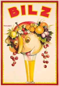 Bliz 1929 de colección fruta naranja refresco publicidad estampado en lona Giclee 20x29 - Imagen 1 de 2