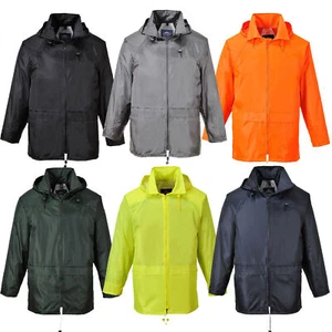 Classic Rain Jacket Two Pockets Breathable Comfy Hooded Rain Protection Top - Picture 1 of 8