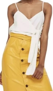 Topshop Womens Top Chrissie Tie Detail Cami - Ivory - Size 2. 1445 - Bild 1 von 7