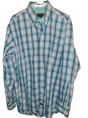 Men's Robert Talbott Green Purple  Plaid Linen Button Down Shirt Sz XL - Image 1 of 4