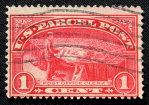 US Revenue Stamps #Q1 - 1912 1c Parcel Post Stamp - Post Office Clerk GR19 - Picture 1 of 1