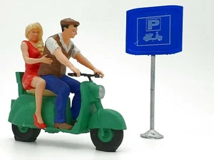 Spur G Figuren 1:22,5 Motorroller Scooter Gartenbahn Modellbahn Anlage Diorama - Bild 1 von 12