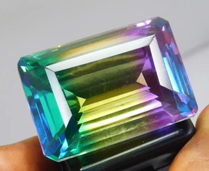 Natural 107.75 Ct Multicolor Tourmaline Emerald Shape Loose Gemstone O-1846 - Picture 1 of 8